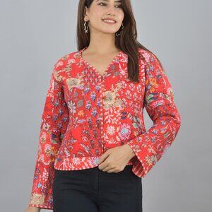 BRAND NEW Cotton Women's Quilted Jacket Coat Holidays Gifts Button Closer Jacket